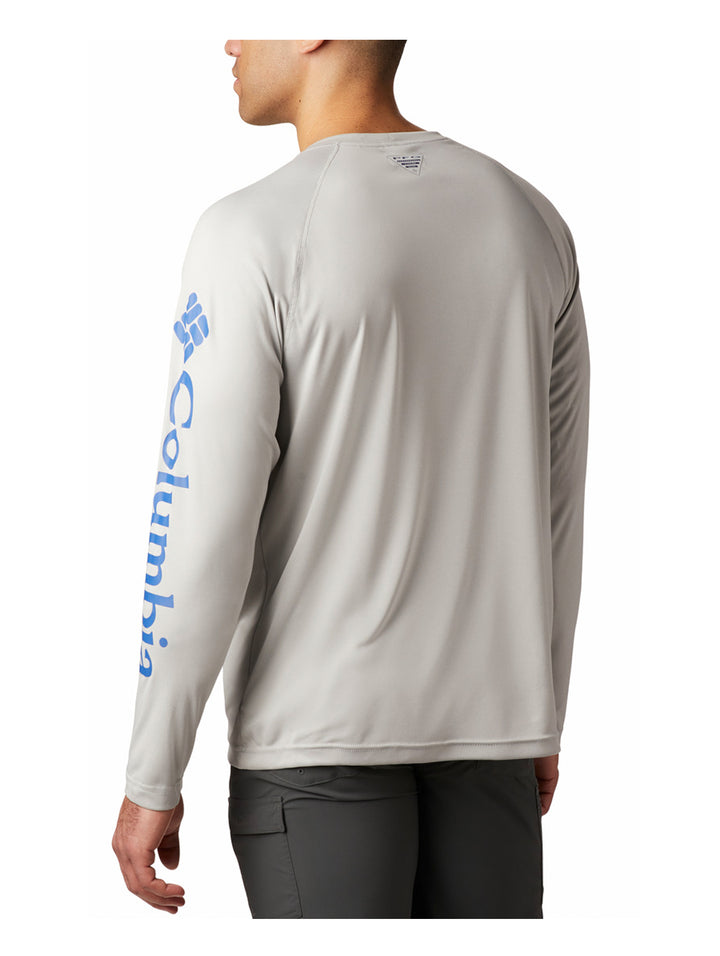 Playera Manga Larga Columbia Gris Jaspeado para Hombre