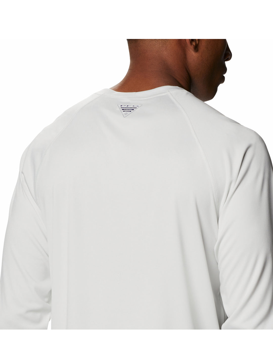 Playera Columbia Manga Larga Blanco Jaspeado para Hombre