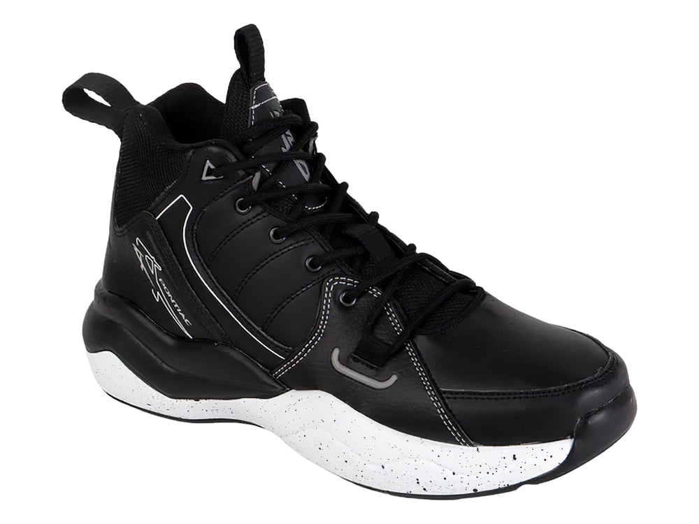 Tenis de baloncesto PONTIAC AXL en color negro con suela blanca moteada.
