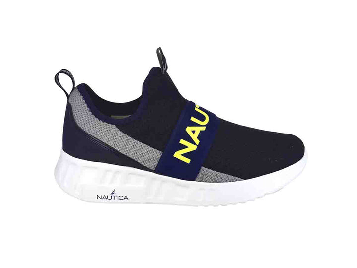 Zapato deportivo Nautica Fallon color marino con suela blanca y detalles en gris.