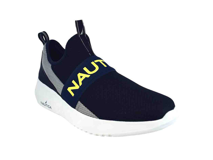 Zapato deportivo Nautica Fallon color marino con suela blanca y detalles en gris.
