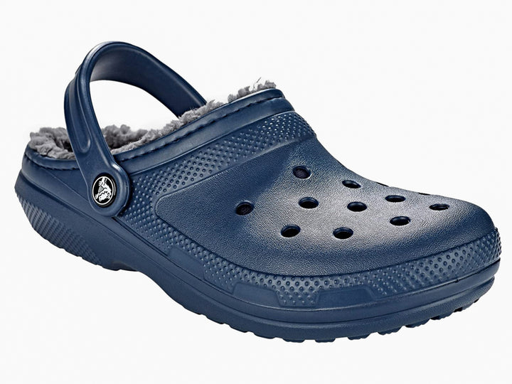 Zuecos Crocs Classic Fuzz-Lined Azul Marino y Gris para Hombre