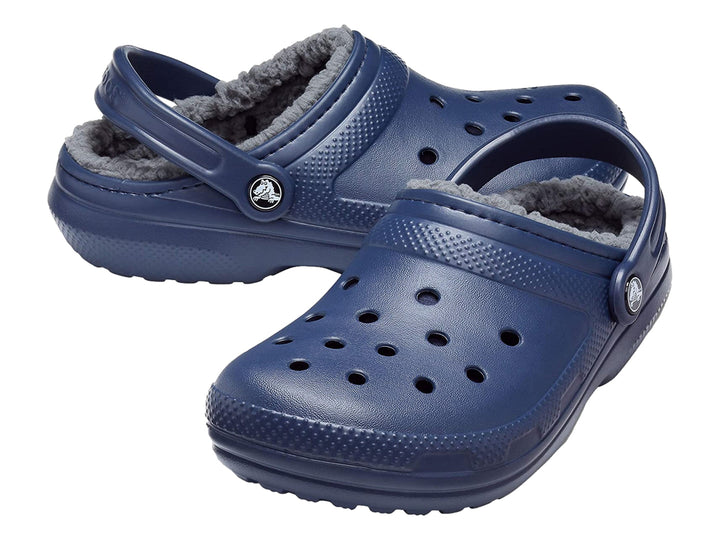 Zuecos Crocs Classic Fuzz-Lined Azul Marino y Gris para Hombre