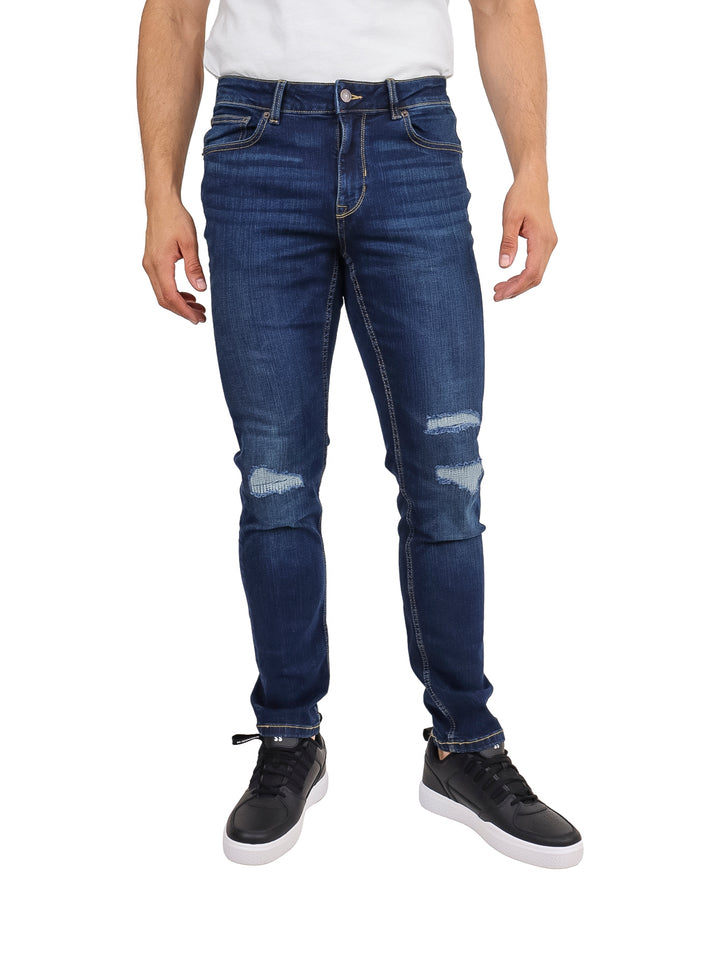 Pantalones DKNY Mercer Destruction Skinny Fit Azul para Hombre