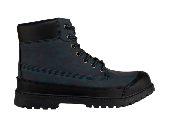Botas K-SWISS modelo Brandon en colores azul marino y negro con suela robusta y cordones.