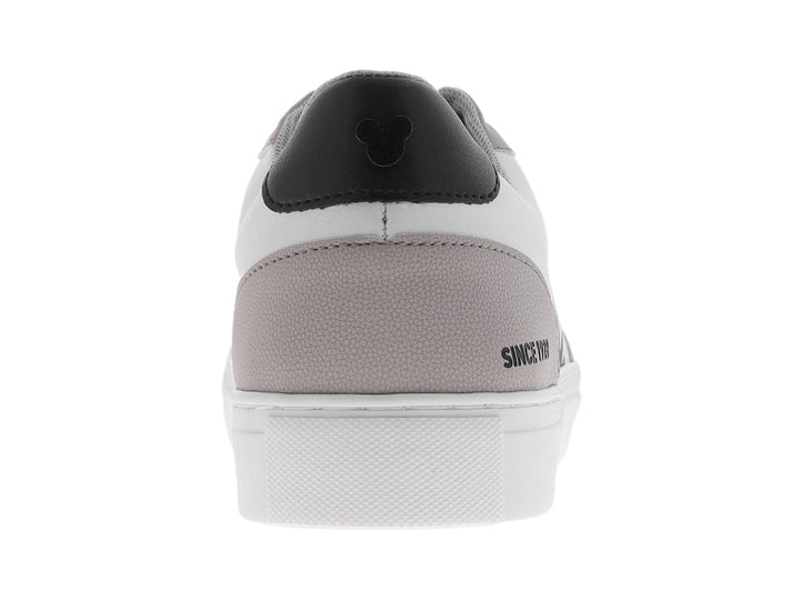 Tenis blancos y grises para Niño con estampado de Mickey Mouse y suela blanca.