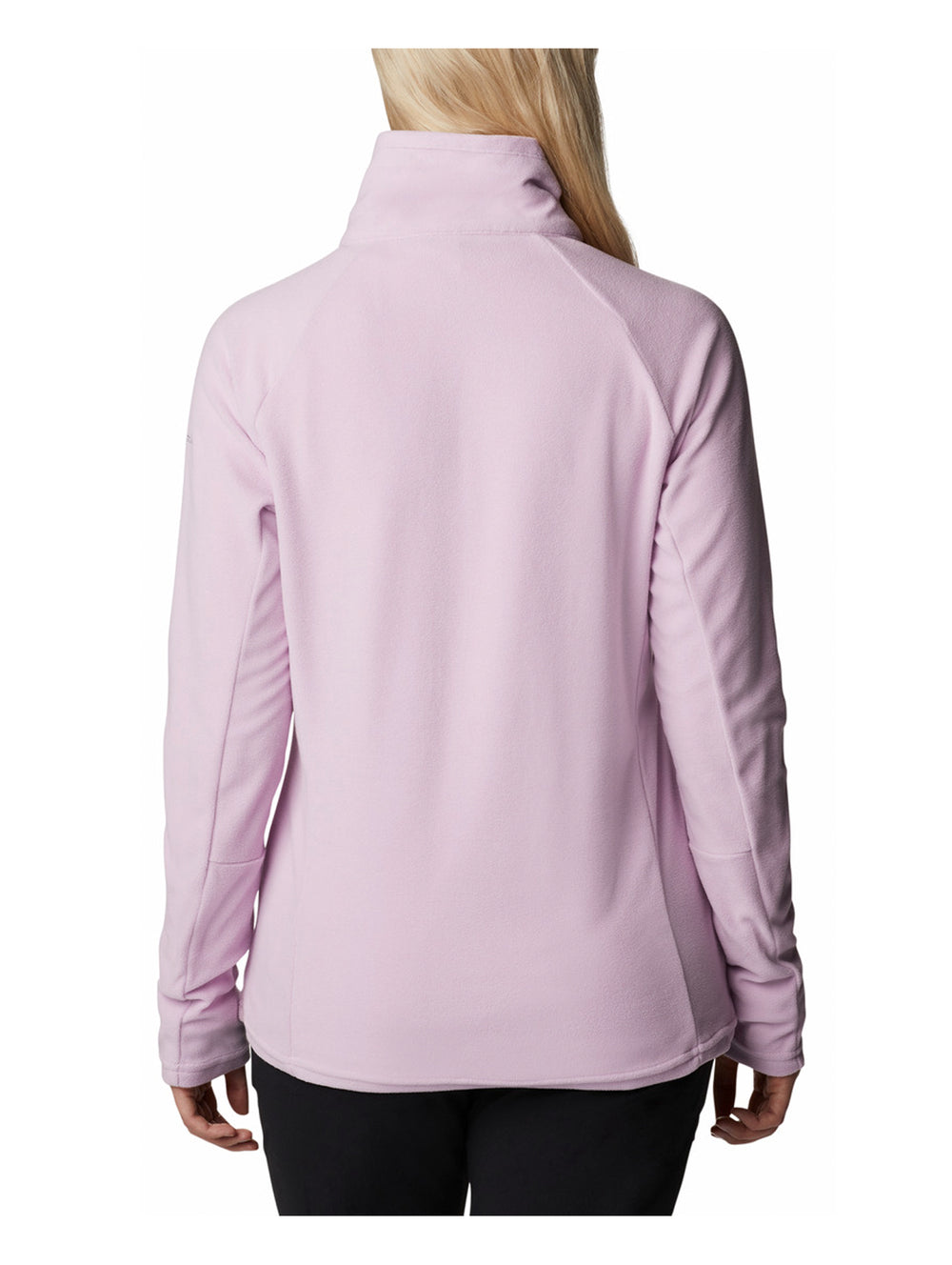 Sudadera Columbia color lila para mujer con media cremallera y cuello alto.