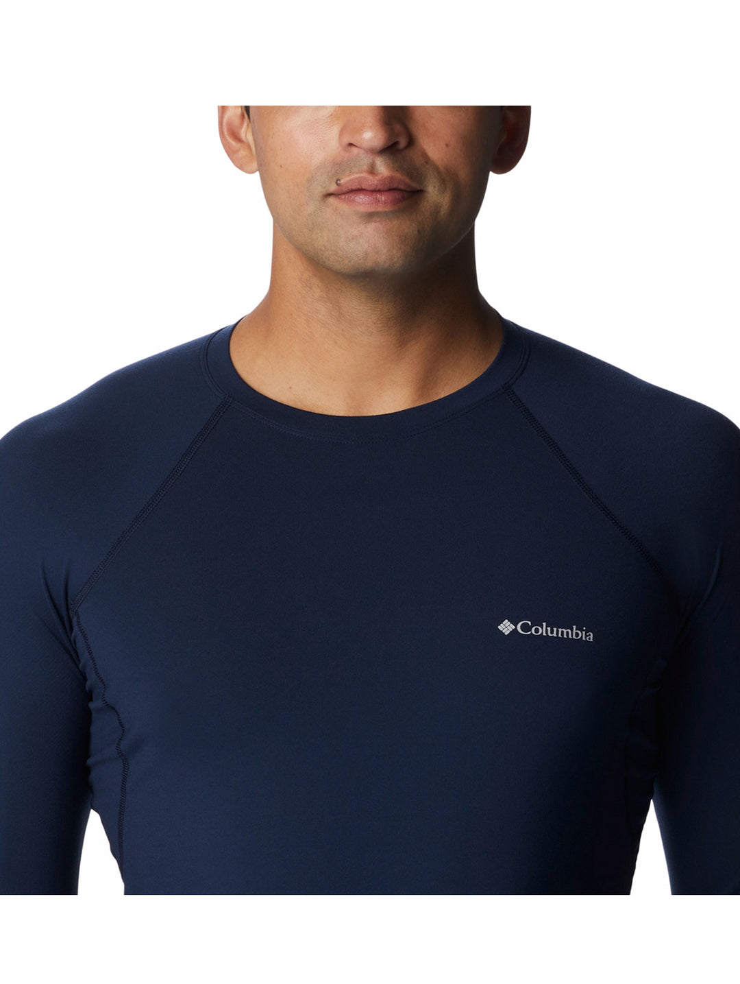 Camiseta deportiva de manga larga color azul marino marca Columbia para hombre.