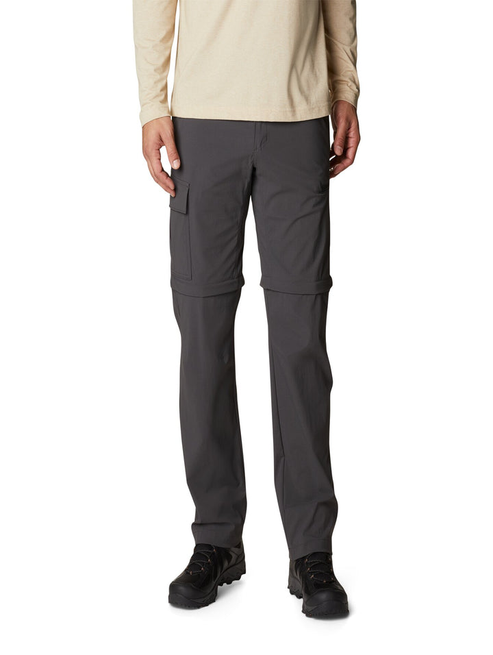 Pantalón Columbia Newton Ridge II convertible en color gris shark para hombre, ideal para senderismo.