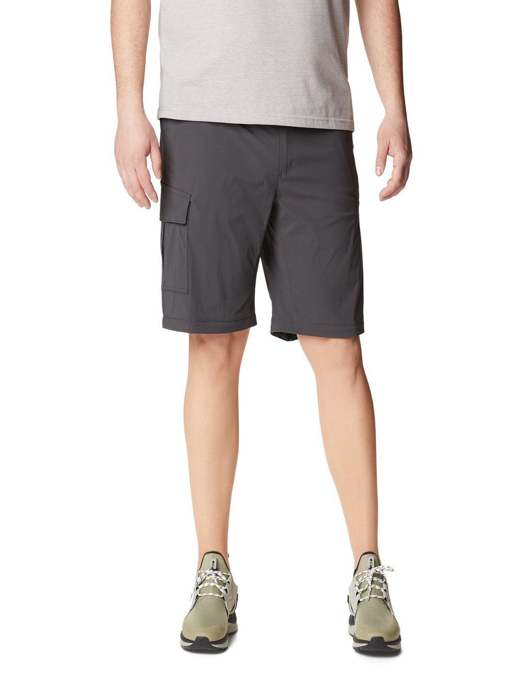 Pantalón Columbia Newton Ridge II convertible en color gris shark para hombre, ideal para senderismo.