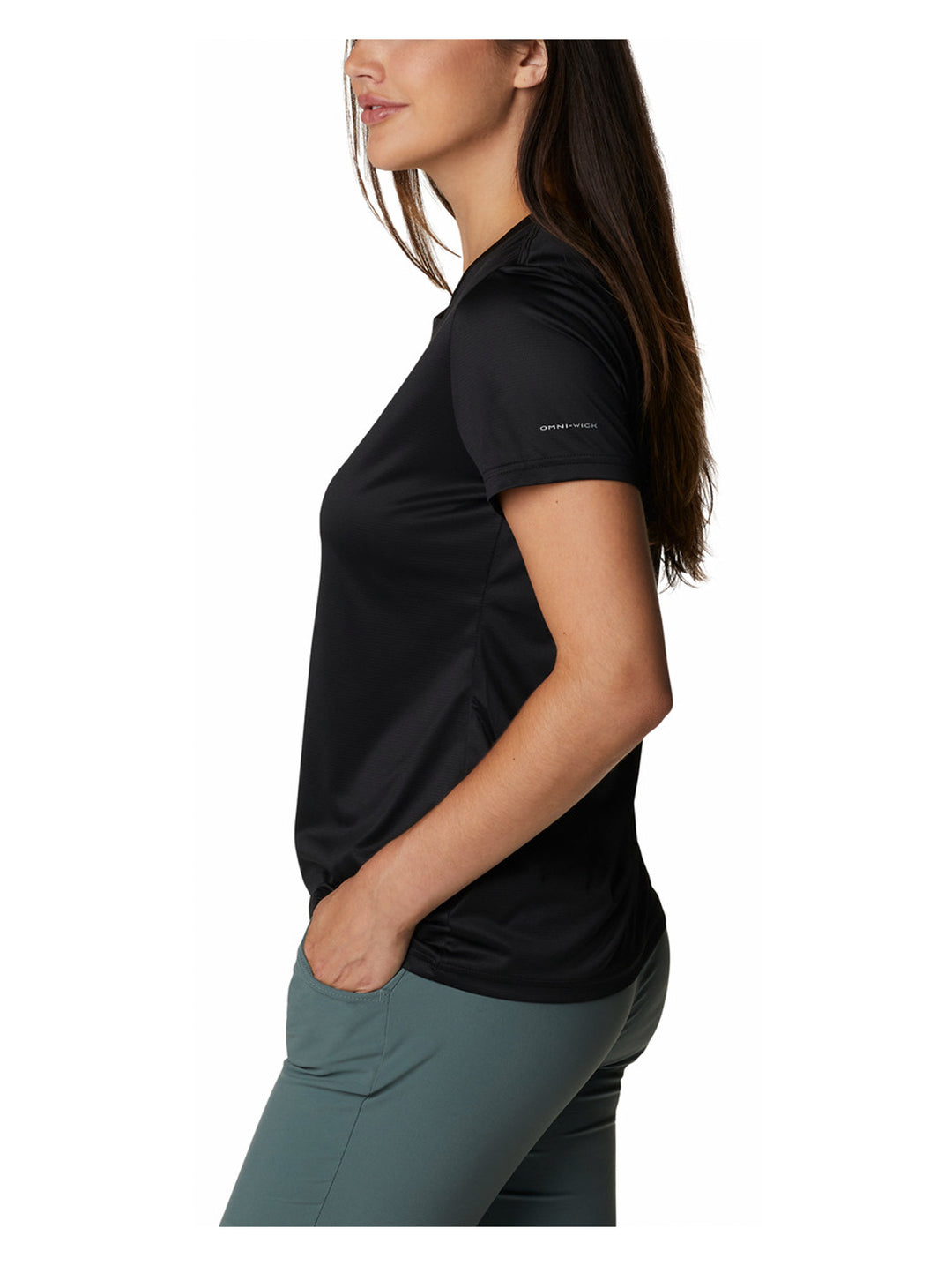 Playera Columbia Hike Manga Corta Color Negro para Mujer