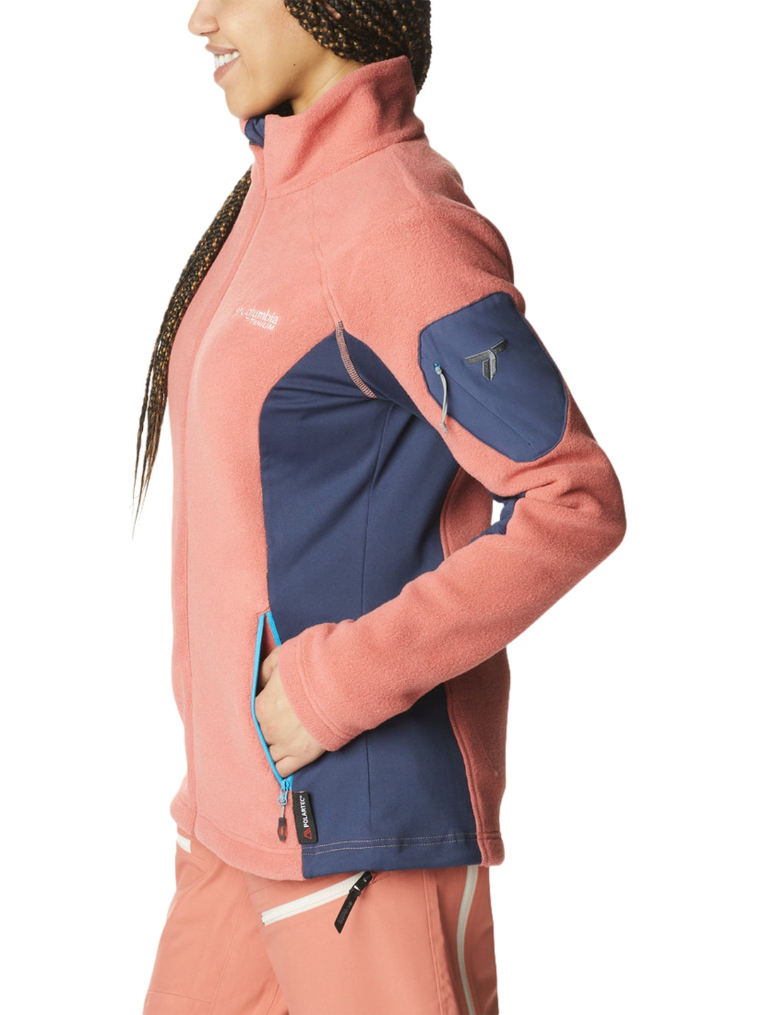 Chamarra Columbia Titan Pass 2.0 II Fleece Coral para Mujer