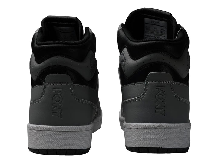 Tenis PONY City Wings Hi en colores gris y negro con suela blanca, estilo bota alta.