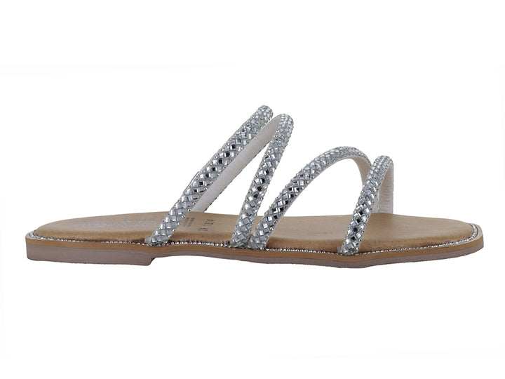 Sandalias Luna Rosa Trenzadas Plata para Mujer