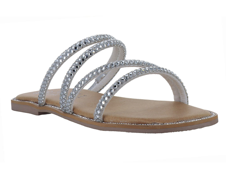 Sandalias Luna Rosa Trenzadas Plata para Mujer