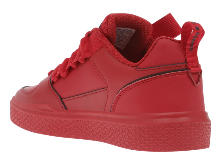 Tenis K-SWISS ROOF color rojo con correa ajustable y suela texturizada.
