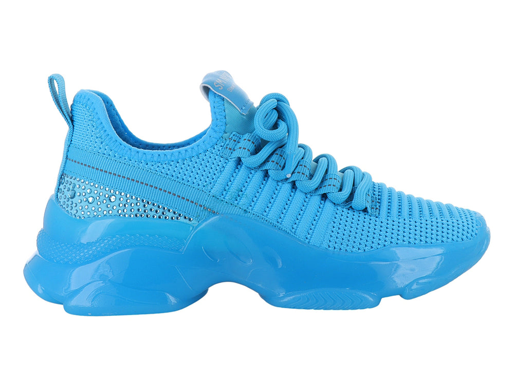 Tenis deportivos Steve Madden Jmaxim en color turquesa con suela ancha y tejido transpirable para niños.