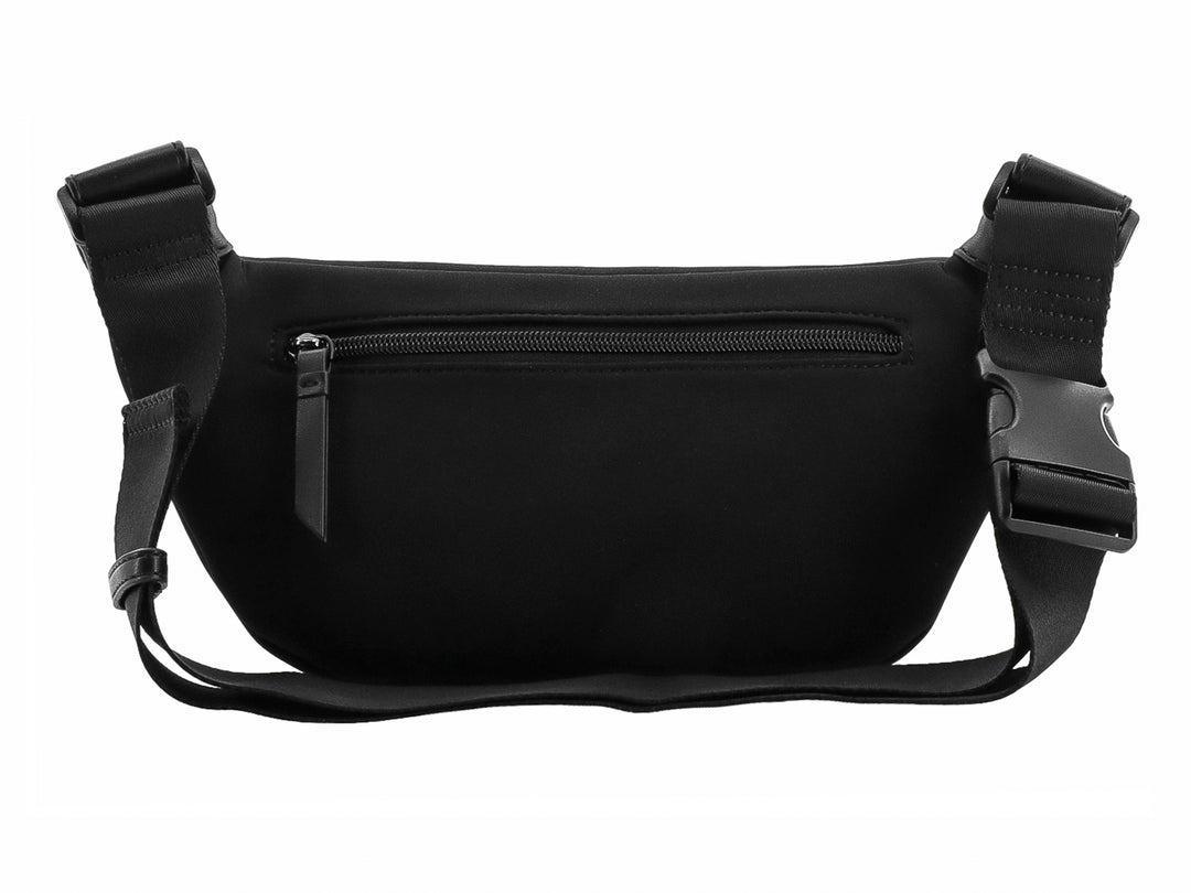 Bolso de hombro DKNY color negro con logotipo en relieve y cierre superior.