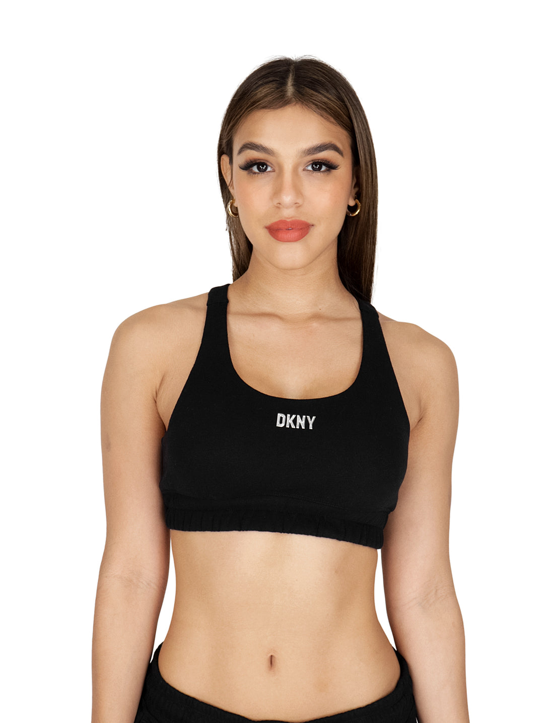 Bralette DKNY Negro con Logo Plateado para Mujer