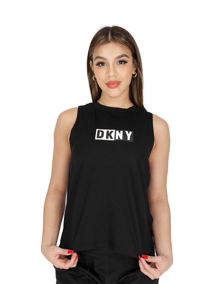 Camiseta sin Mangas DKNY Negro para Mujer