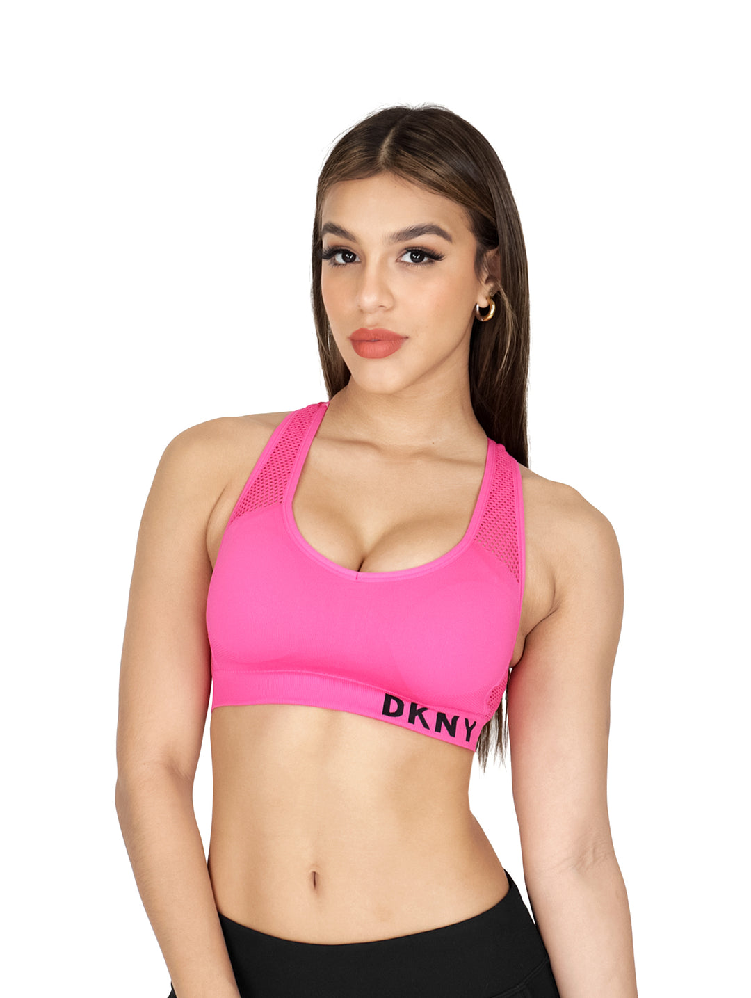 Bra Deportivo DKNY Seamless Mesh Back Rosa para Mujer