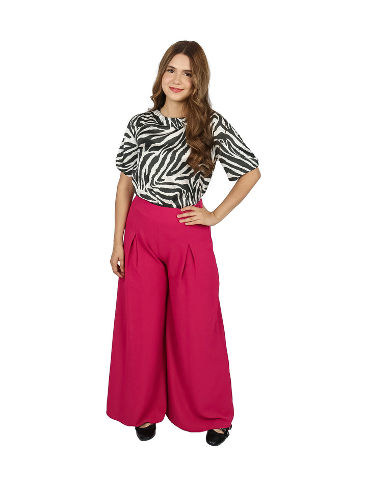 Pantalón Ancho Juliana Favela Magenta para Mujer