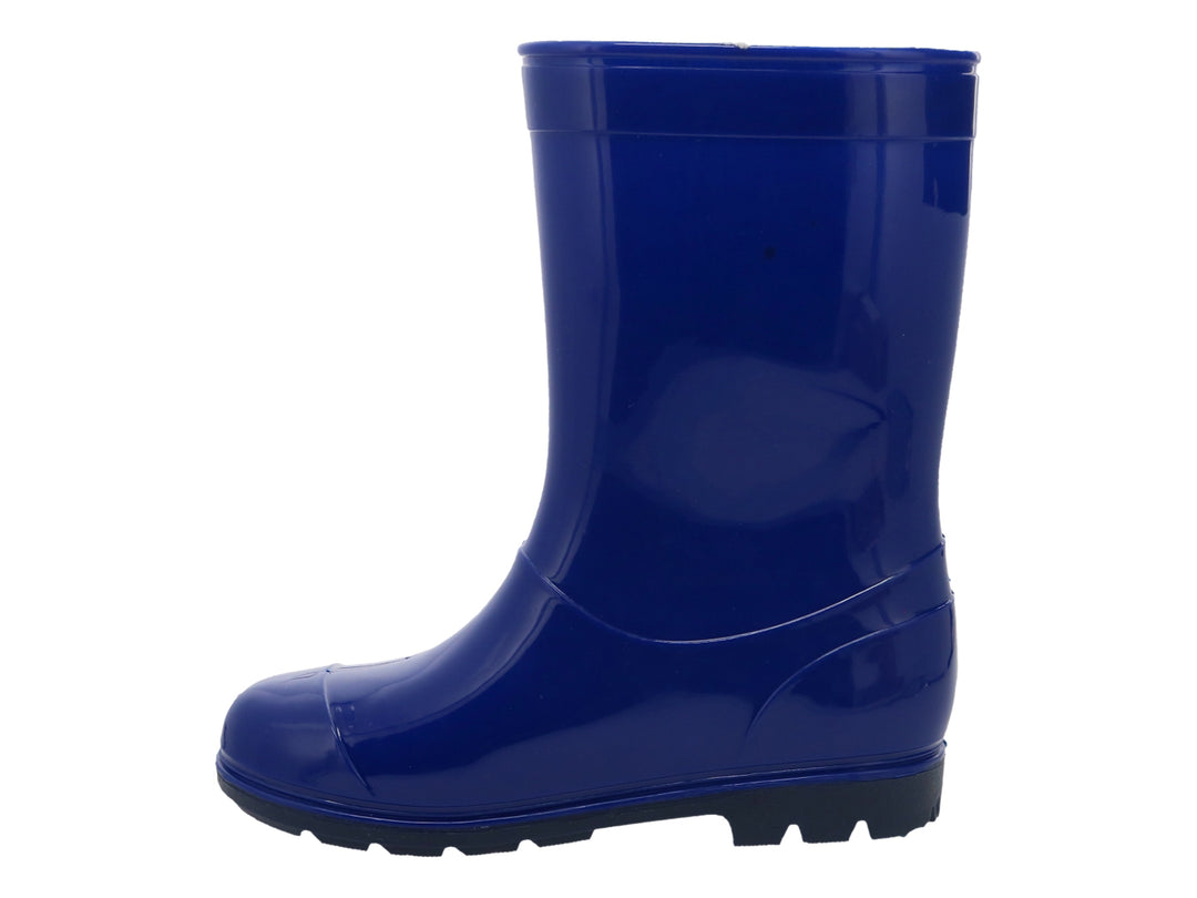 Bota de lluvia azul brillante para niños con estampado de Spider-Man.