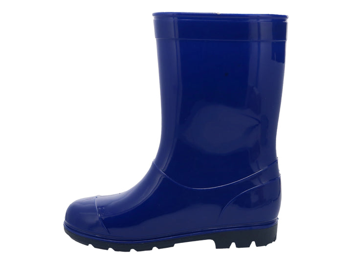 Bota de lluvia azul brillante para niños con estampado de Spider-Man.