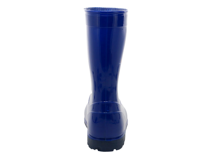 Bota de lluvia azul brillante para niños con estampado de Spider-Man.