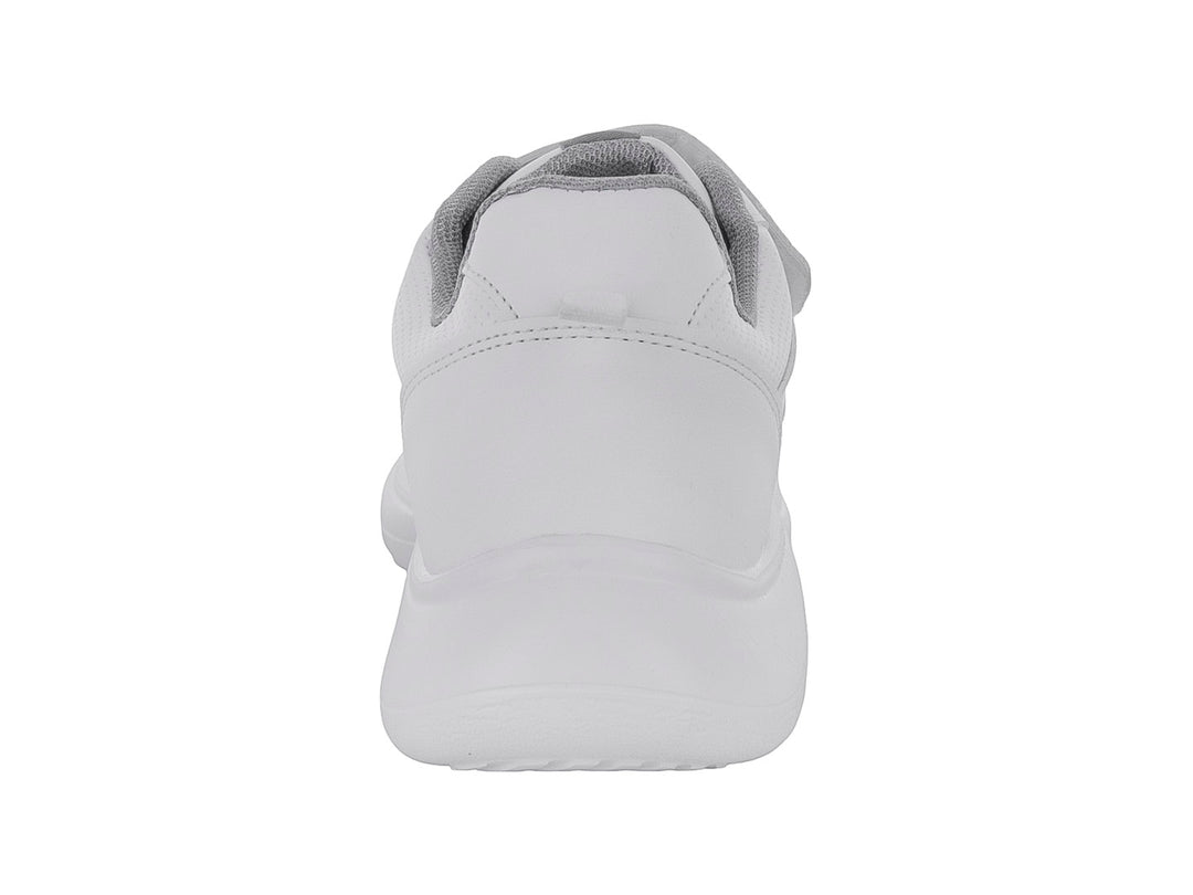 Tenis escolares blancos VAVITO con cierre de velcro y suela blanca.
