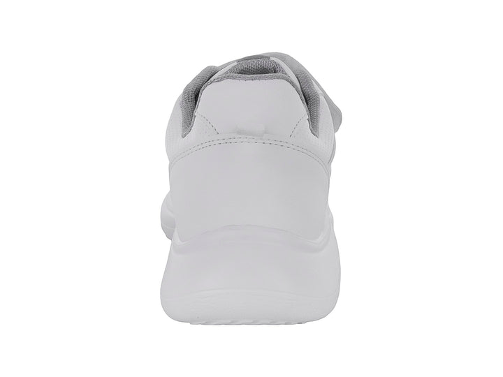Tenis escolares blancos VAVITO con cierre de velcro y suela blanca.