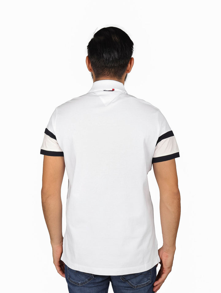 Playera Polo Tommy Hilfiger Blanca Colorblock para Hombre