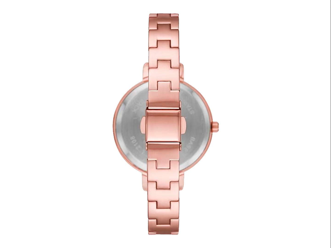 Set de 6 piezas Folio en color oro rosa que incluye un reloj circular y cinco pulseras coordinadas.