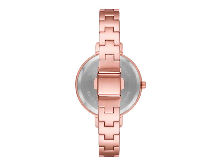 Set de 6 piezas Folio en color oro rosa que incluye un reloj circular y cinco pulseras coordinadas.
