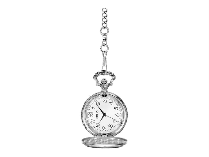 Set de reloj de bolsillo Folio en color plata y oro con grabado de la palabra Abuelo y accesorios.