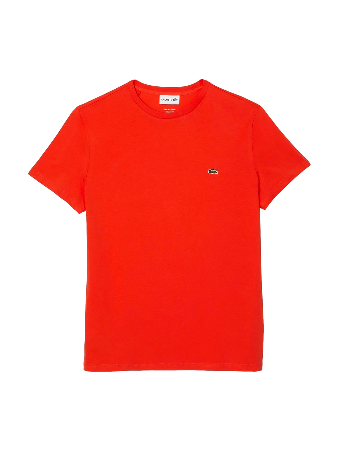 Camiseta Lacoste de manga corta y cuello redondo en color rojo pasteque.