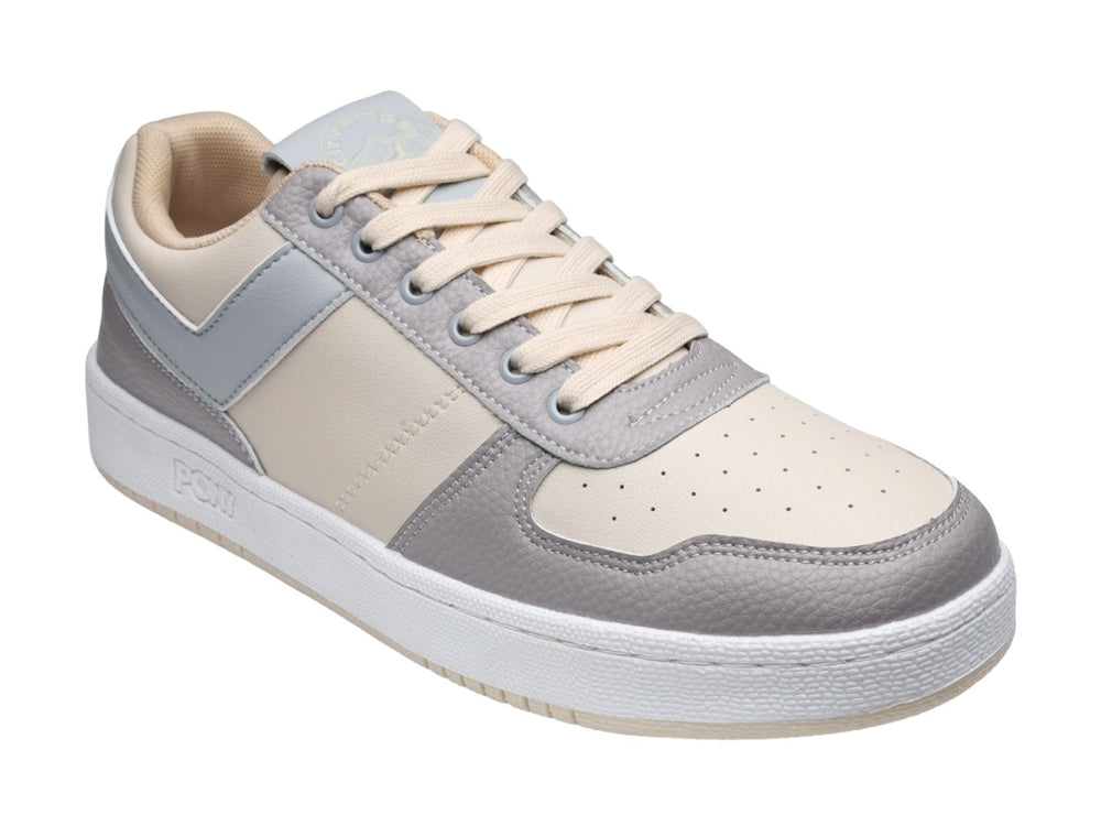 Tenis PONY City Wings en colores gris y beige con suela blanca.