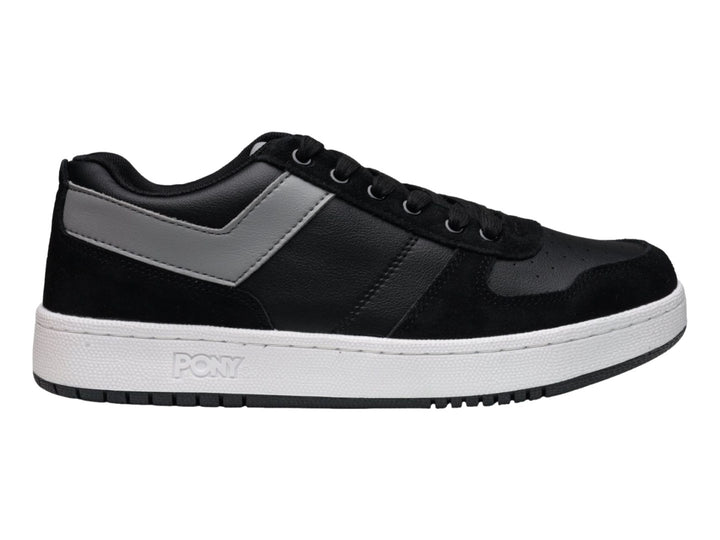 Tenis PONY City Wings color negro con detalles en gris y suela blanca.