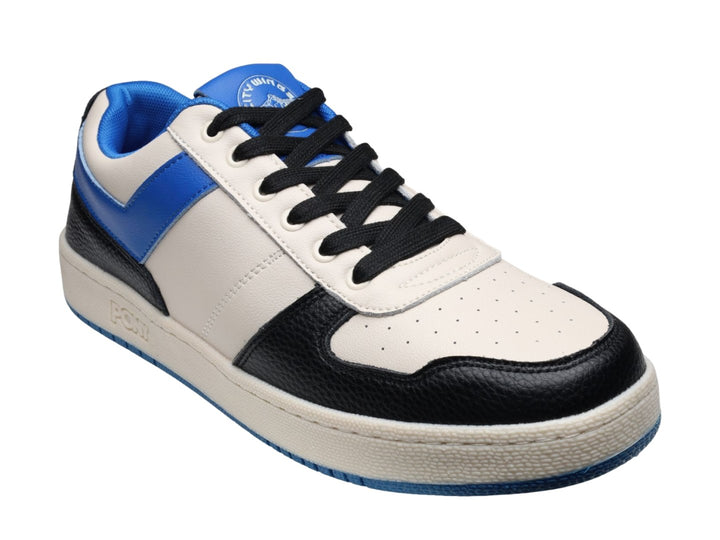 Tenis PONY City Wings de colores blanco, azul oscuro y negro con suela blanca.