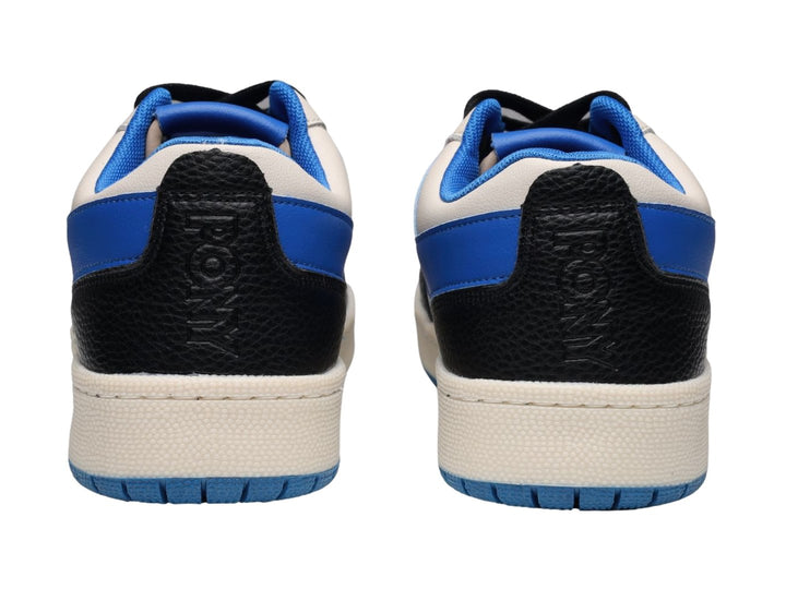 Tenis PONY City Wings de colores blanco, azul oscuro y negro con suela blanca.