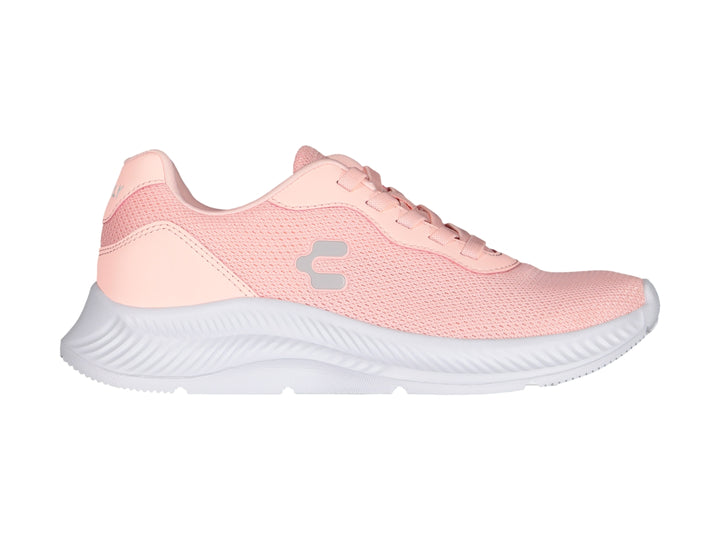 Tenis deportivos Charly de color rosa con suela blanca y tejido de malla.