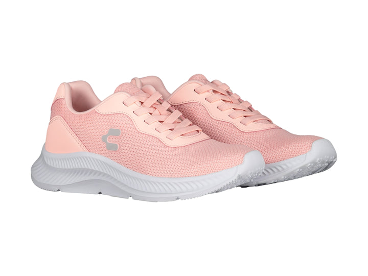 Tenis deportivos Charly de color rosa con suela blanca y tejido de malla.