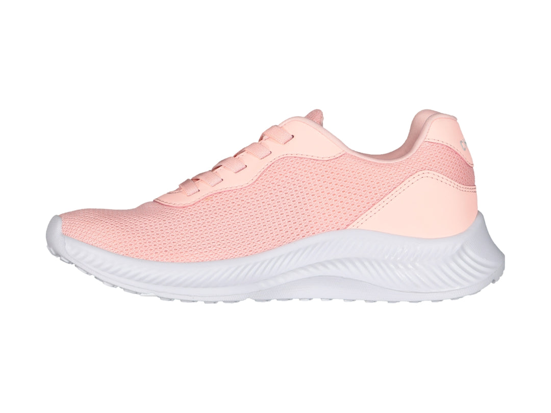 Tenis deportivos Charly de color rosa con suela blanca y tejido de malla.
