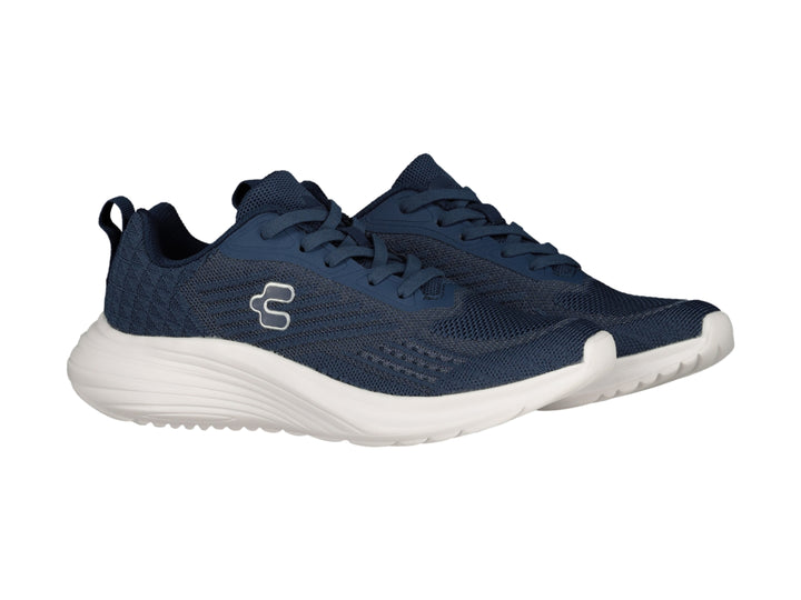 Tenis deportivos Charly color azul marino con suela blanca y logotipo blanco.
