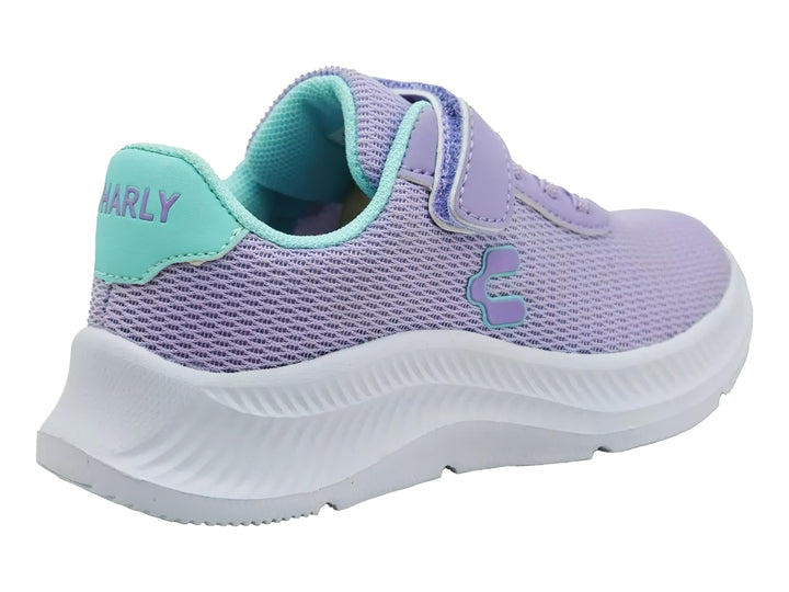 Tenis deportivos Charly color lila con detalles en aqua y suela blanca gruesa para Niña.