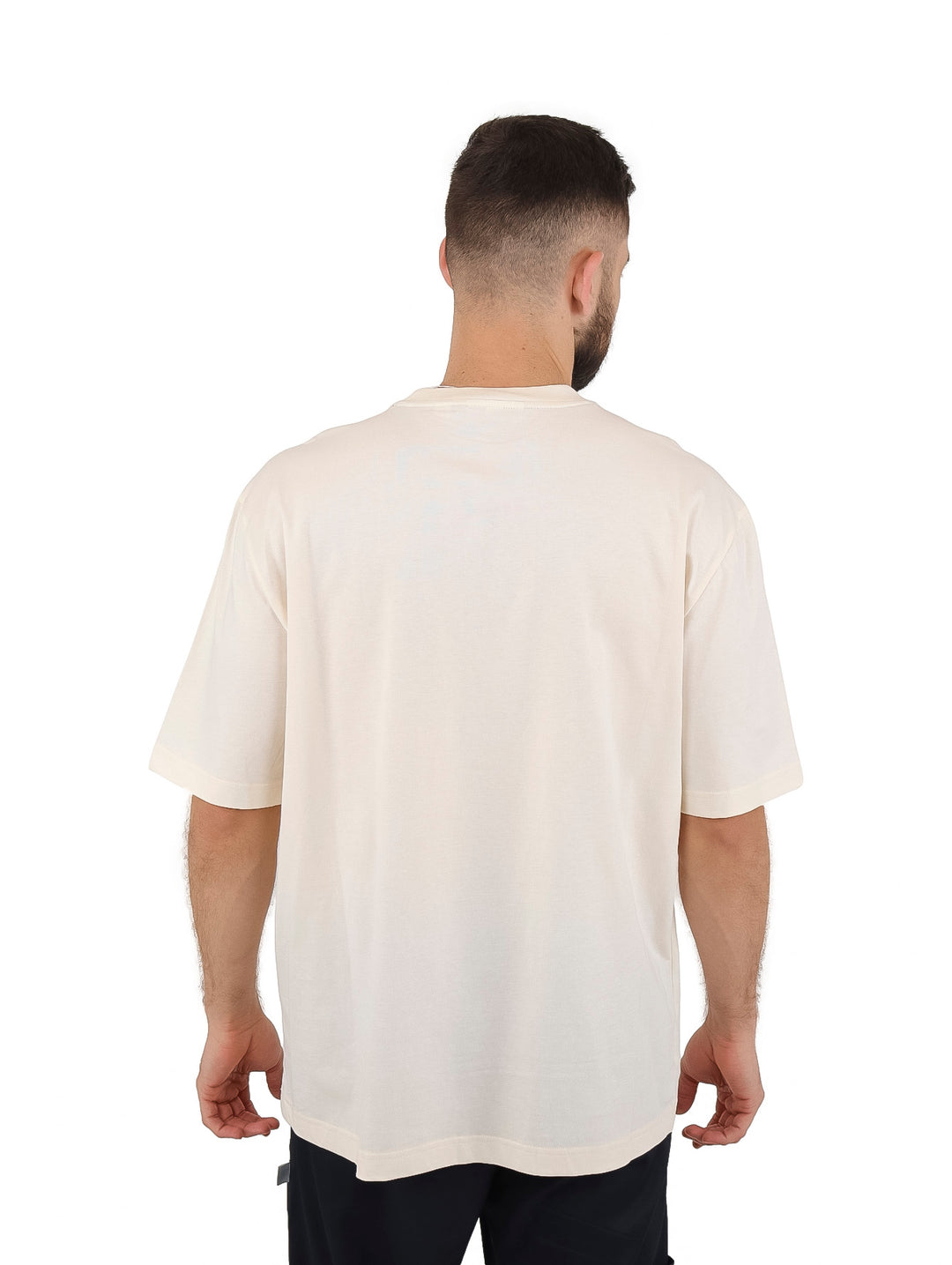 Playera Lacoste Loose Fit Blanca con Gráfico para Hombre