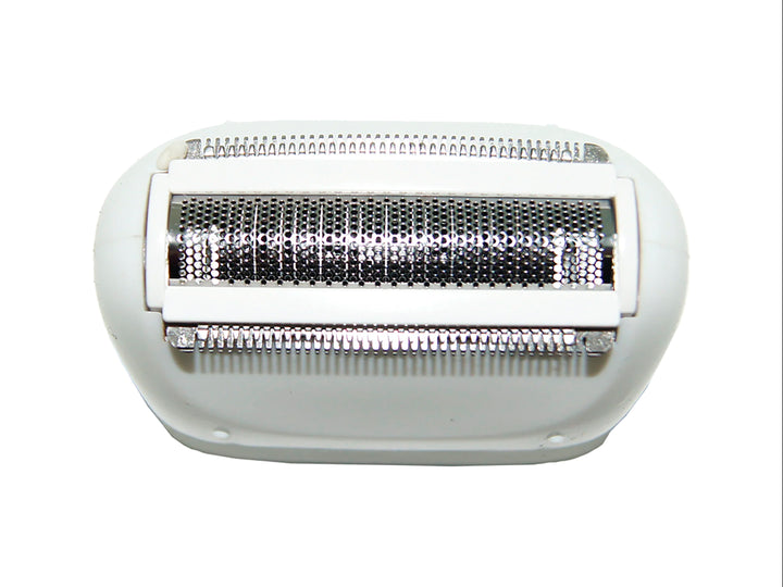 Depiladora recargable TIMCO 3 en 1 color blanco y morado con tres cabezales intercambiables sobre fondo blanco.