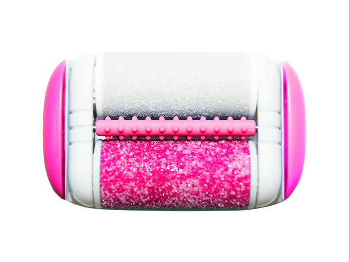 Depiladora recargable TIMCO 3 en 1 de color blanco con detalles en rosa y tres cabezales intercambiables.