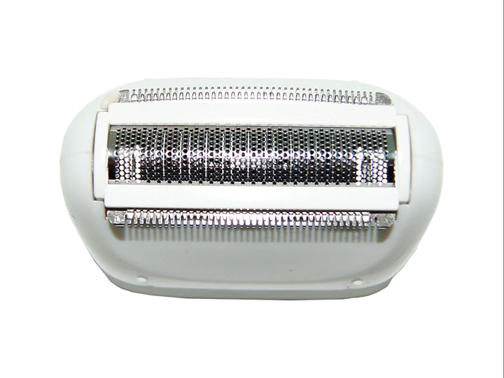 Depiladora recargable TIMCO 3 en 1 de color blanco con detalles en rosa y tres cabezales intercambiables.