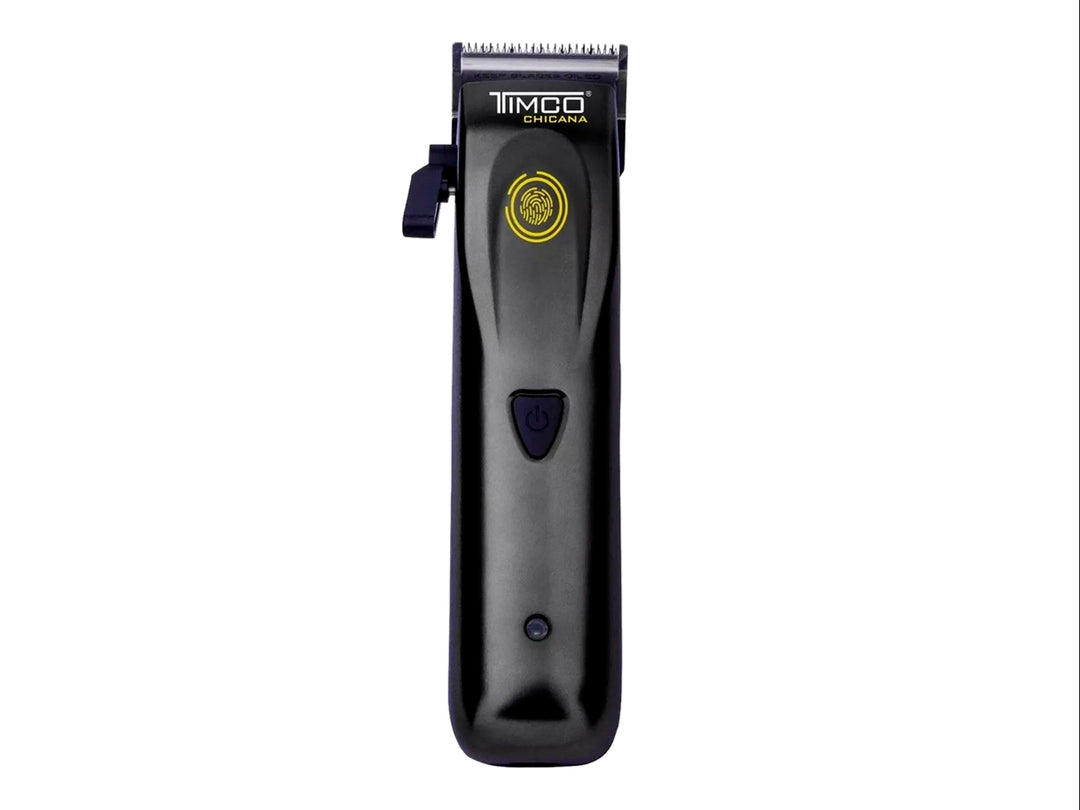Recortadora inalámbrica profesional TIMCO Chicana en color negro con acabado brillante.